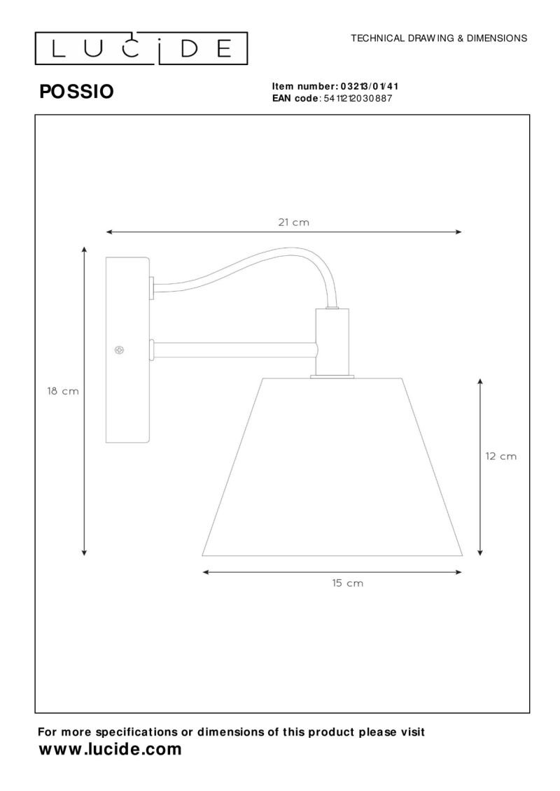 Lucide POSSIO - Nástenné svietidlo - 1xE14 - Taupe